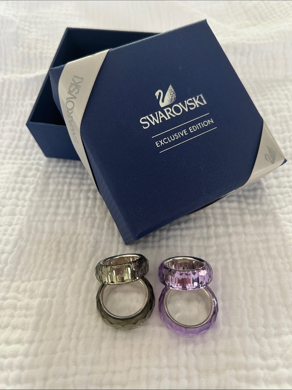 Swarovski Crystal Ring in Pink or Smoky Green.  Sold individually.